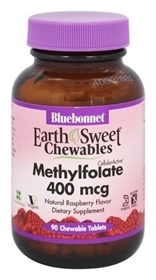 Bluebonnet Nutrition - EarthSweet Chewables Methylfolate 400 mcg. - 90 Chewable Tablets