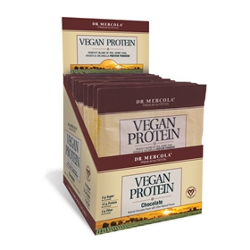 Dr. Mercola  Vegan Protein Single Serve Chocolate  14 Servings