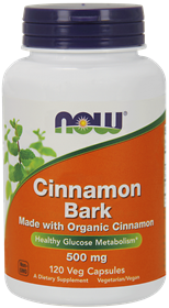Now - 120 Caps - Cinnamon Bark 500 mg, Organic