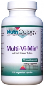 Nutricology  Multi-Vi-Min without Copper &amp; Iron  150 Caps