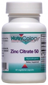 Nutricology  Zinc Citrate 50 Mg  60 Vegetarian Caps