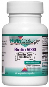 Nutricology  Biotin 5000  60 Vegetarian Caps