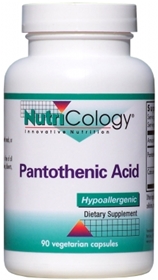 Nutricology  Pantothenic Acid  90 Vegetarian Caps