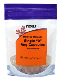 Now -  Empty Capsules,   300  Vegetarian, Single &quot;0&quot; Delayed-Release Acid Resistant