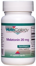 Nutricology  Melatonin 20 mg  60 Vegetarian Capsules