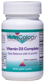 Nutricology  Vitamin D3 Complete Daily Balance w/ A &amp; K2  60 Fish Gelatin Caps