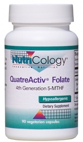 Nutricology  QuatreActiv&#174; Folate 5-MTHF  90 Vegetarian Caps