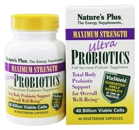 Nature&#39;s Plus - Ultra Probiotics With ViaShield Maximum Strength - 30 Vegetarian Capsules