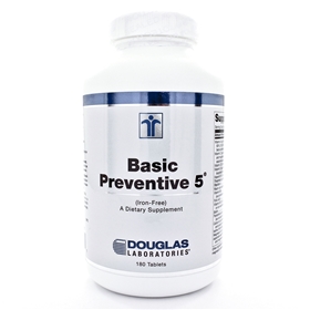 Douglas Labs  Basic Preventive 5 (Iron Free)  180 Tabs