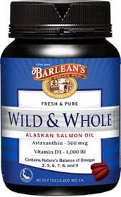 Barleans Wild &amp; Whole Alaskan Salmon Oil, 180 Gels