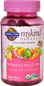 Garden of Life mykind Organics Women&#39;s Multi 40 plus Whole Food Gummies Organic Berry -- 120 Vegan Gummy Drops