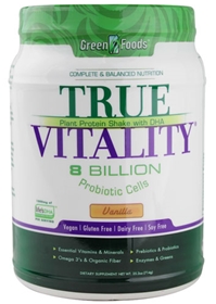 Green Foods True Vitality Plant Protein Shake with DHA Vanilla -- 25.2 oz 