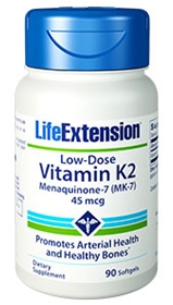 Life Extension Low-Dose Vitamin K2, 45 mcg, 90 softgels