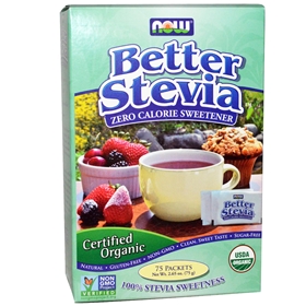 NOW Stevia BetterStevia, Organic, 75 (1 g) Packets