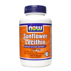 NOW Sunflower Lecithin, 1200mg, 100 gels