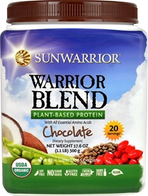 Sunwarrior Warrior Blend Plant-Based Protein Chocolate -- 1.1 lbs