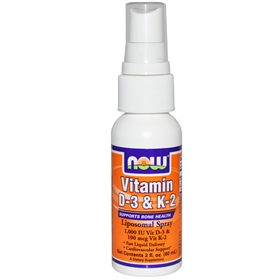 NOW Vitamin D-3 &amp; K-2 Liposomal Spray , 2 oz.