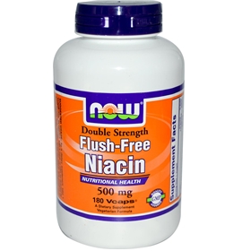 NOW Flush-Free Niacin 500 mg, 180 Vcaps