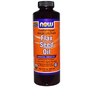 NOW Flax Seed Oil, High Lignan, Organic, 12 oz