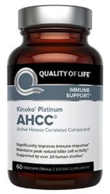 Quality of Life Labs Kinoko Platinum AHCC, 750mg, 60 Vcaps