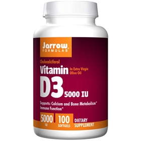 Jarrow Formulas Vitamin D3 5000 IU, 100 gels