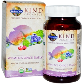 Garden of Life Kind Organics Women&#39;s Once Daily, 60 Tabs