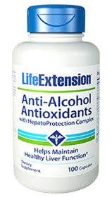 Life Extension Anti-Alcohol Antioxidants with HepatoProtection Complex, 100 caps