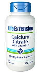 Life Extension Calcium Citrate with Vitamin D,                                       300 caps