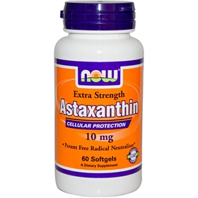 NOW Astaxanthin 10 mg, Extra Strength, 60 Softgels