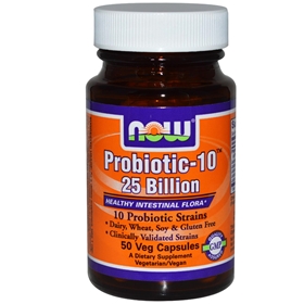 NOW Probiotic-10, 25 Billion, 50 Vcaps