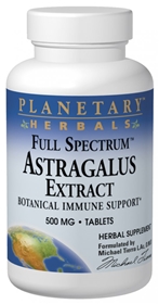 Planetary Herbals Astragalus extract, Full Spectrum, 500mg, 120 tabs