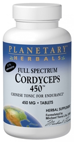 Planetary Herbals Cordyceps 450, Full Spectrum, 450mg, 120 tabs