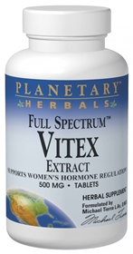 Planetary Herbals Vitex Extract, Full Spectrum, 500mg, 120 tab