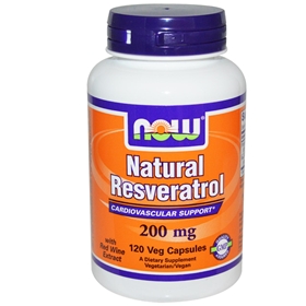 NOW Resveratrol, 200 mg, 120 Vcaps