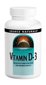 Source Naturals Vitamin D-3, 5000IU, 200 gels