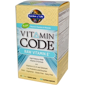 Garden of Life Vitamin Code Raw Vitamin E, 60 caps