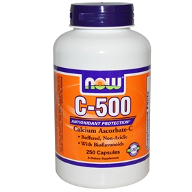 NOW C-500, 250 Caps, Calcium Ascorbate-C