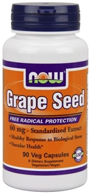 NOW Grape Seed, 60mg, 90 Vcaps