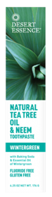 Desert Essence  Natural Tea Tree Oil &amp; Neem Toothpaste  6.25 oz