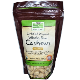 NOW Organic Cashews, 10oz