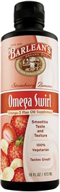 Barleans Omega Swirl Flax Oil, 16 fl oz, Strawberry-Banana