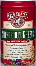 Barleans Superfruit Greens, Strawberry-Kiwi, 9.52 oz