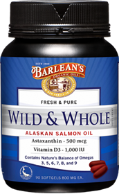 Barleans Wild &amp; Whole Alaskan Salmon Oil, 90 Gels