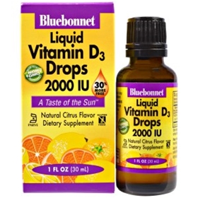Bluebonnet Liquid Vitamin D3 Drops 2000 IU