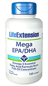 Life Extension Mega EPA/DHA, 120 gels