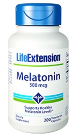 Life Extension Melatonin, 500 mcg, 200 Vcaps