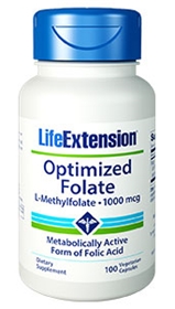 Life Extension Optimized Folate (L-Methylfolate), 1000 mcg, 100 Vcaps