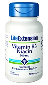 Life Extension Niacin (B3) caps, 500 mg, 100 caps