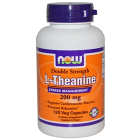 NOW L-Theanine, 200 mg, 120 VCaps