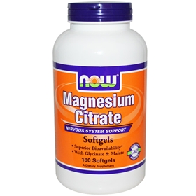 NOW Magnesium Citrate, 180 Softgels